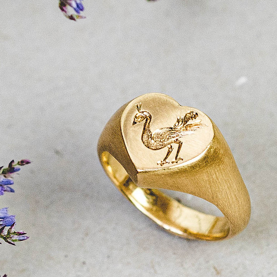 Ring Herz Gold Pfau 